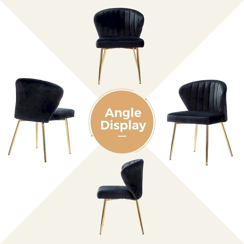 Sedia da pranzo di design in velluto trapuntato Luna Modern Glam
