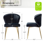 Sedia da pranzo di design in velluto trapuntato Luna Modern Glam