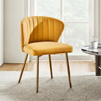 Sedia da pranzo di design in velluto trapuntato Luna Modern Glam