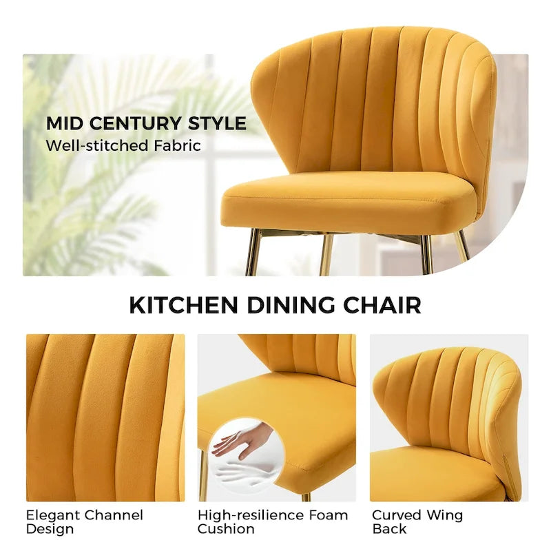 Sedia da pranzo di design in velluto trapuntato Luna Modern Glam