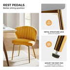 Sedia da pranzo di design in velluto trapuntato Luna Modern Glam