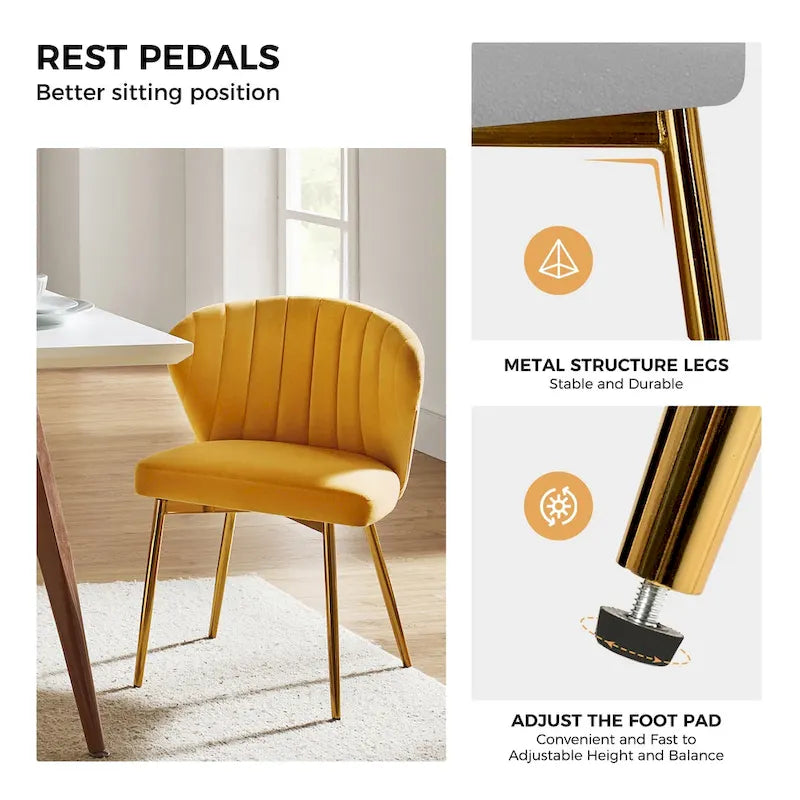 Sedia da pranzo di design in velluto trapuntato Luna Modern Glam