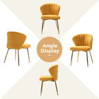 Sedia da pranzo di design in velluto trapuntato Luna Modern Glam