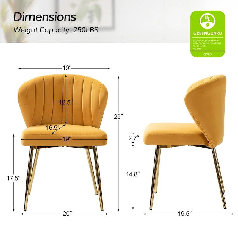 Sedia da pranzo di design in velluto trapuntato Luna Modern Glam