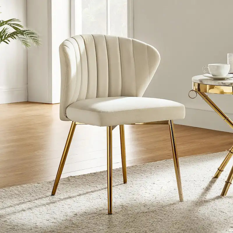 Sedia da pranzo di design in velluto trapuntato Luna Modern Glam