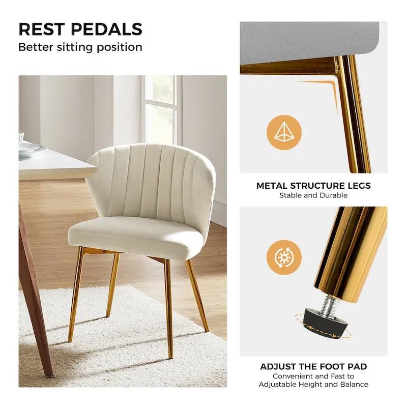Sedia da pranzo di design in velluto trapuntato Luna Modern Glam