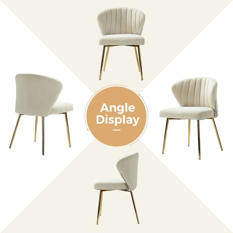 Sedia da pranzo di design in velluto trapuntato Luna Modern Glam
