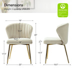 Sedia da pranzo di design in velluto trapuntato Luna Modern Glam