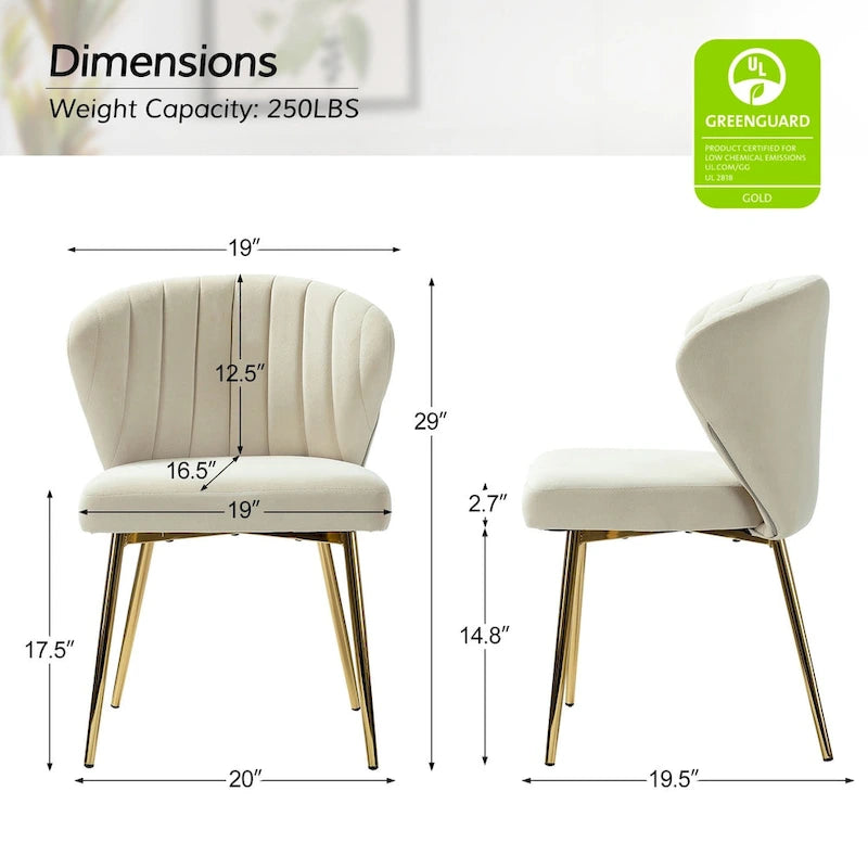 Sedia da pranzo di design in velluto trapuntato Luna Modern Glam