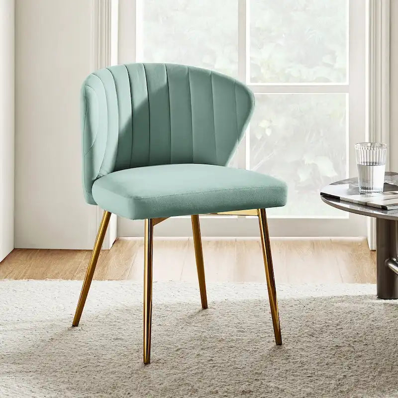 Sedia da pranzo di design in velluto trapuntato Luna Modern Glam