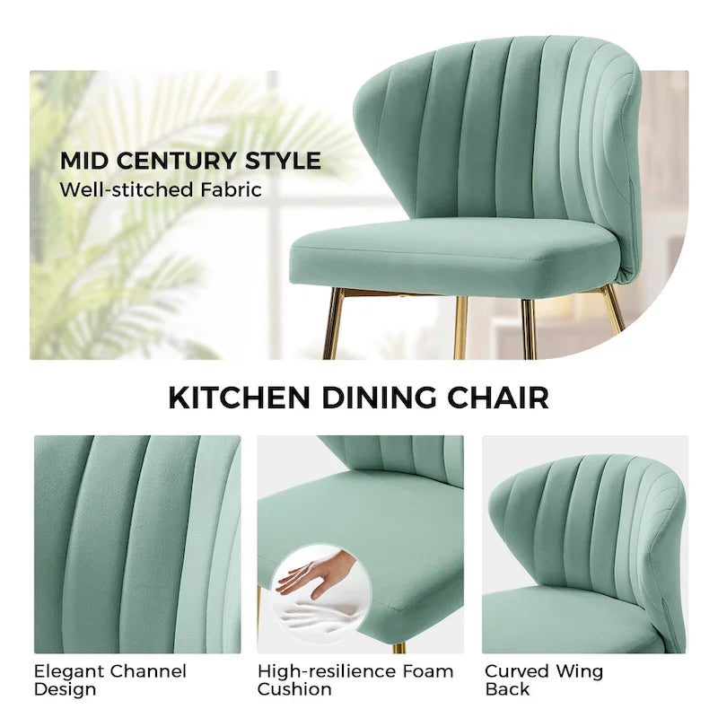 Sedia da pranzo di design in velluto trapuntato Luna Modern Glam