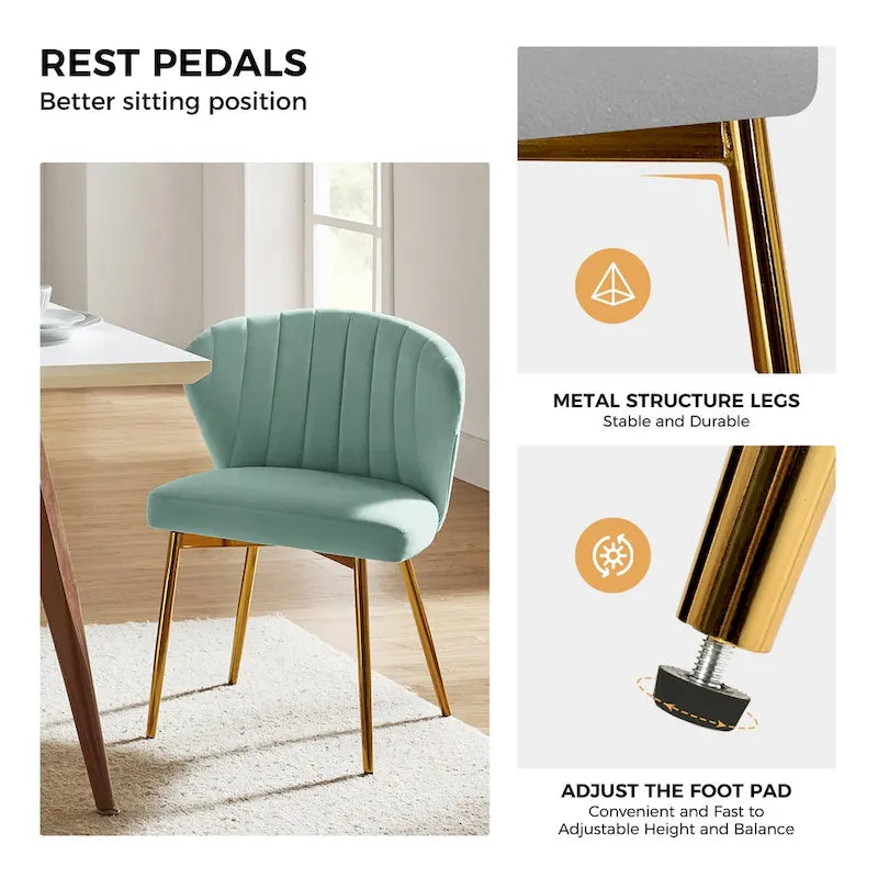 Sedia da pranzo di design in velluto trapuntato Luna Modern Glam