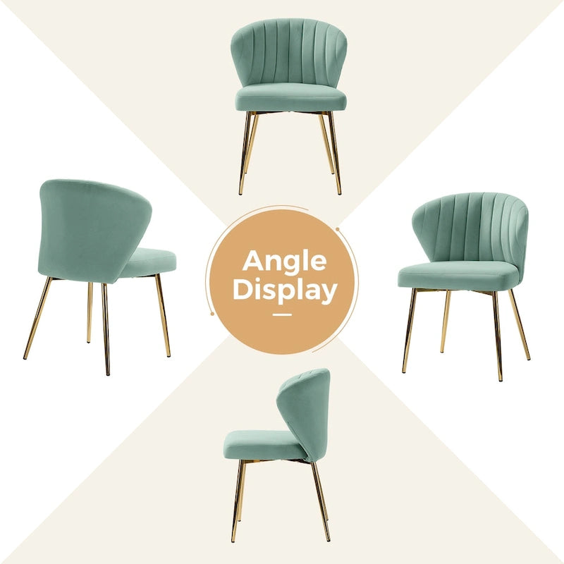 Sedia da pranzo di design in velluto trapuntato Luna Modern Glam
